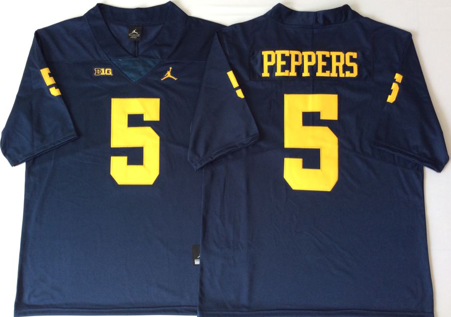 NCAA Men Michigan Wolverines Blue 5 PEPPERS